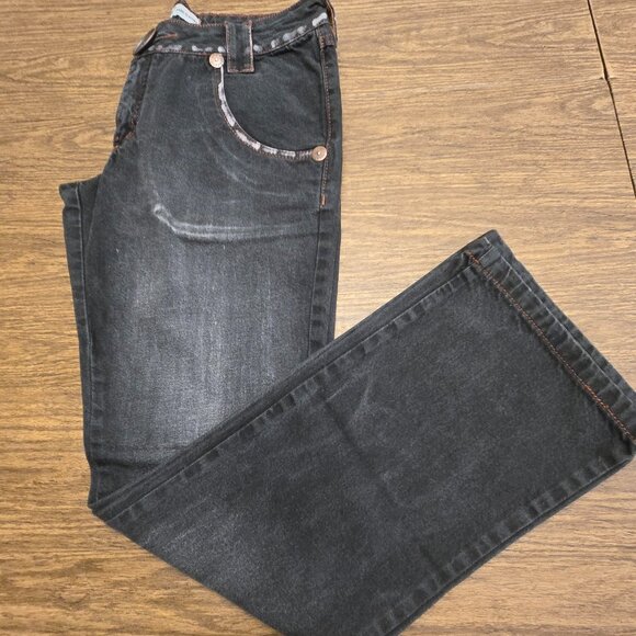 KLEPTON Basic Clothes Unisex Vintage Boot Leg Jeans w/Accent Pockets - Black - Picture 9 of 15